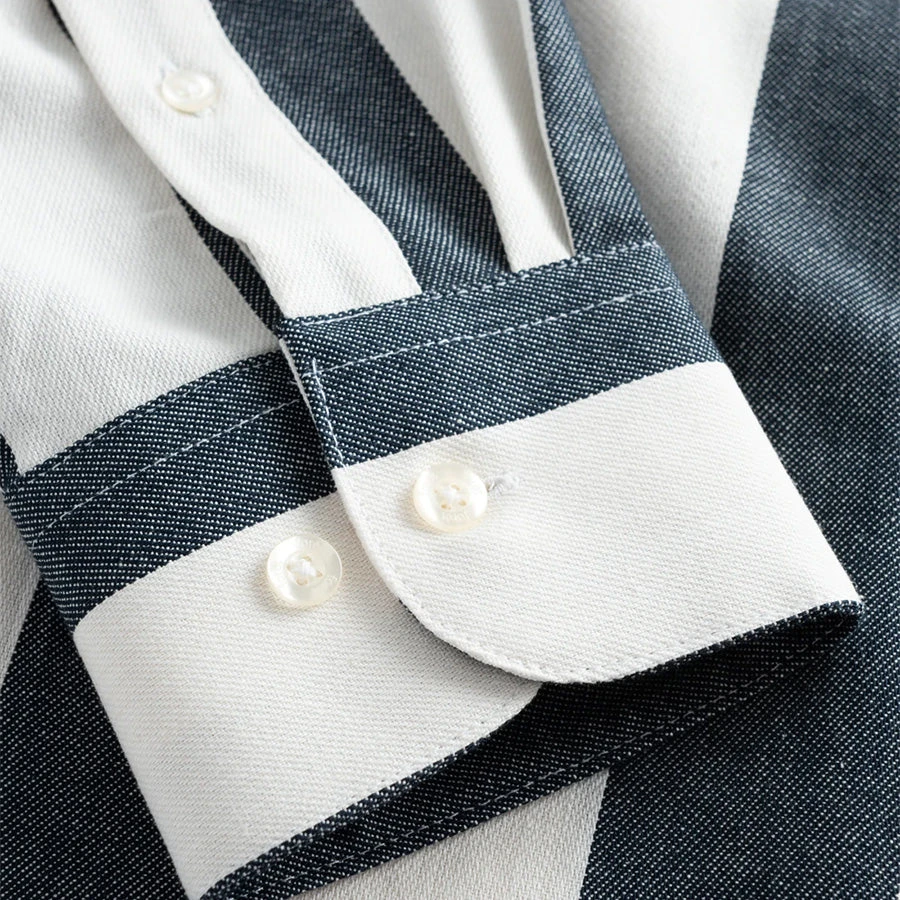 Foret Petal Stripe L/S Shirt - Cloud/Navy 6 Foret Petal Stripe L/S Shirt - Cloud/Navy - Image 4