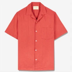 Pique Short-Sleeve Vacation Shirt - Clay