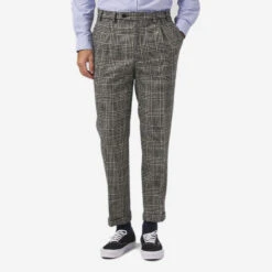 Prince Of Wales Wool Trousers - Grey -Fashion Menswear Store PW WOOL TROUSERS 0248 LM 1261 85c71002 3947 401c 8a5f fd3bdb98329a