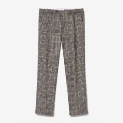 Prince Of Wales Wool Trousers - Grey