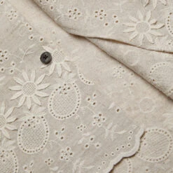 Raw Flower Embroidery Short-Sleeve Vacation Shirt - Natural -Fashion Menswear Store RAW FLOWER EMBROIDERYCCCC 0346