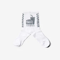 Rib Crew Socks - White Burger Reflector