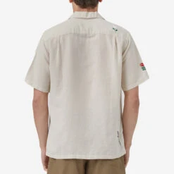 Spring Embroidered Short-Sleeve Vacation Shirt - Natural -Fashion Menswear Store SPRING 2380