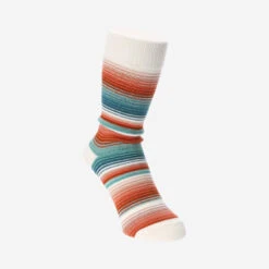 Sarape Stripes Crew Socks - White