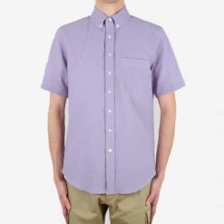 Seersucker S/S Shirt - Lavender -Fashion Menswear Store SeersuckerSSShirt Lavender05
