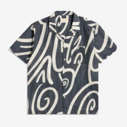 Selleck Swirls Print Vacation Shirt - Blue Night
