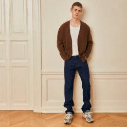 Foret Sprout Wool Rib Cardigan - Brown -Fashion Menswear Store SproutWoolRibCardigan Brown06 31440bcd 4b4a 4cd6 8e18 0aa67ccf91ff