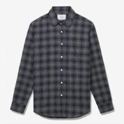 Trinity Micro Check Flannel Shirt - Blue/Grey