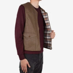 Wool Field Vest - Hazel Brown 16 Wool Field Vest - Hazel Brown -Fashion Menswear Store WoolFieldVest HazelBrown07