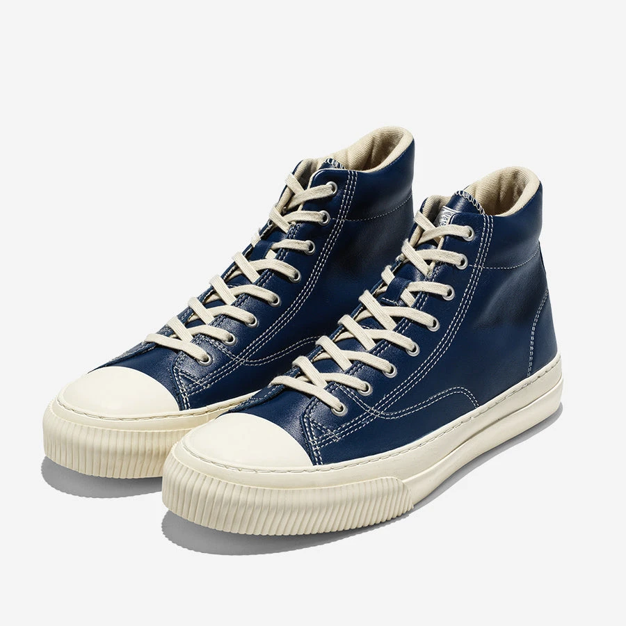 Military Standard Leather High Sneaker - Navy 4 Military Standard Leather High Sneaker - Navy - Image 2