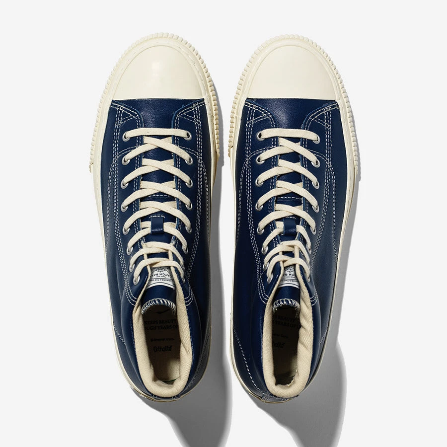 Military Standard Leather High Sneaker - Navy 6 Military Standard Leather High Sneaker - Navy - Image 4